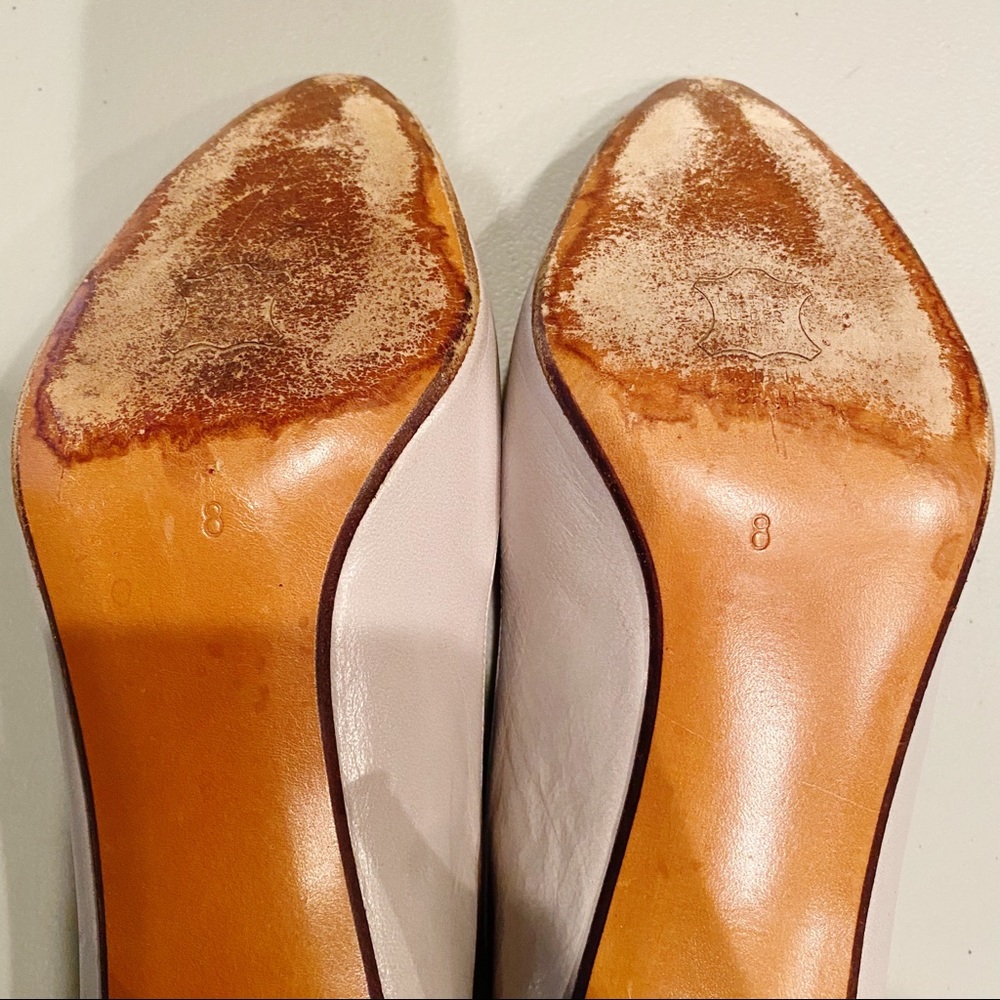 Vintage Donatello Grey Leather Textured Heels - Picture 4 of 9